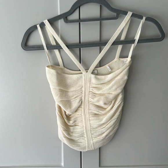 Sandro Calypso Knit Ruched Crop Top size 0 - Picture 4 of 6